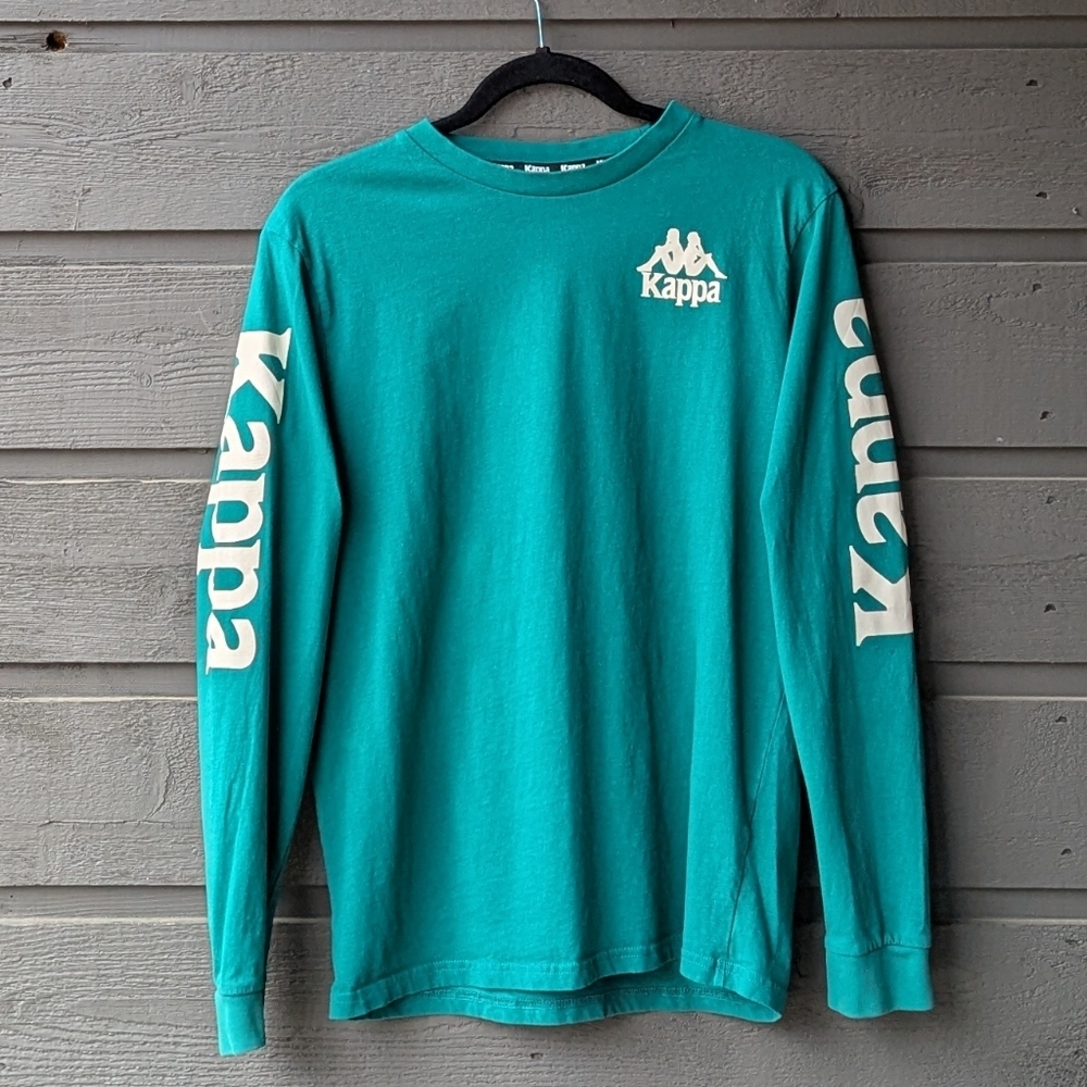 Kappa Green Long Sleeve T-Shirt Logo Sleeves Size Medium